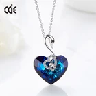 Pendant Necklace Animal Pendant Necklace Elegant Swan Girlfriend Luxury Animal Crystal Heart Pendant Necklace