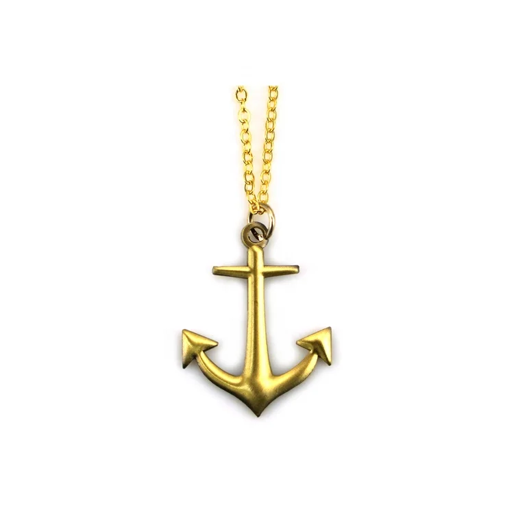 anchor necklace gold mens