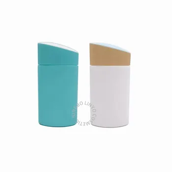 LINYO new fashion 60ml 2oz HDPE PE plastic sunscreen cream bottle with leaning shoulder screw cap lid cover