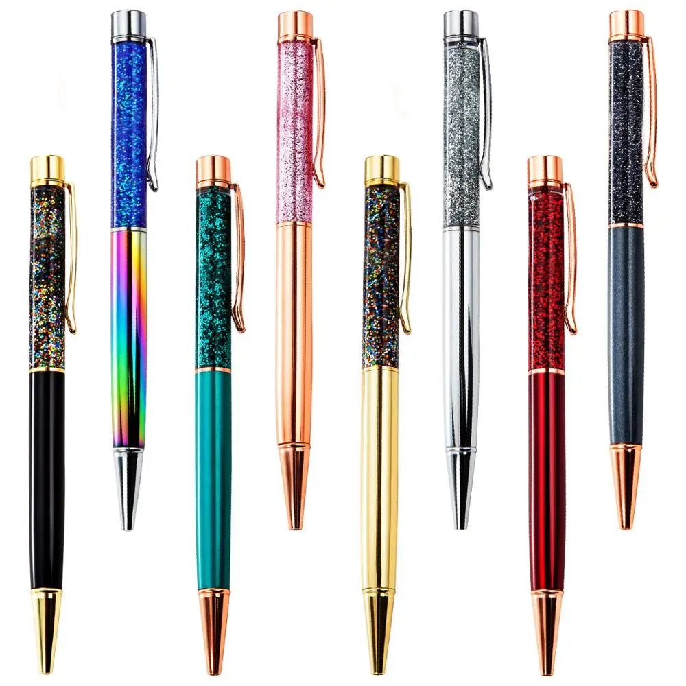 Creatively 1.0mm Ballpoint Flow Oil Crystal Colorful Gold Powder Quicksand Pen 