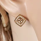 American Diamond Jewellery Jewellery Earings 25570 Xuping American Diamond Jewellery Square Shape Gold Earring