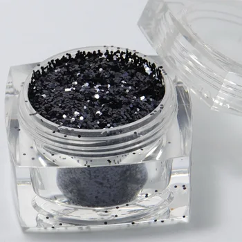 wholesale bulk chunky loose mix dust Black colors glitter for paint high quality glitter powder
