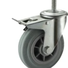 Gray Wheels Industrial Wheel Long Way Industrial 4 - 8 Inch 200kg PP Core Threaded Gray Rubber Caster Wheels
