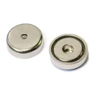 Pot Magnets Neodymium Neodymium Pot Magnet Dia 20mm With Countersunk Hole 10.5kgs Force