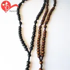 Cross Wood Beads Rosary Wholesale Cheap Black Rosary Wooden Necklace Catholic Round Beads Religious Rosary With Cross