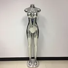 Chrome Mannequin Wholesale Headless Handless Big Busty Big Hips Half Body Chrome Silver Female Mannequins