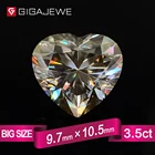 GIGAJEWE Heart Cut Color Stone 3.5ct 10mm Gemstone Making Fashion Jewelry Customize Yellowish Moissanite