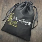 Printed Bag Custom Printed Satin Hair Bundle Extension Bag