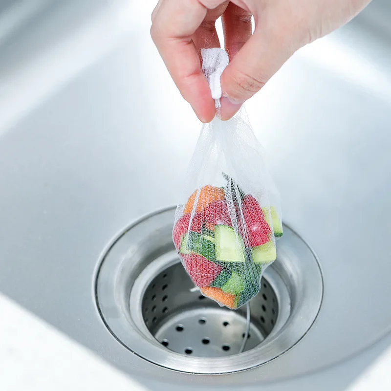 Z835 100pcs / pack Sink Drain Hole Trash Strainer Mesh Disposable Garbage Bag Bathroom Kitchen Waste Bin Filter