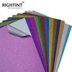 Glitter Sticker A4 Or Customized Size Self Adhesive PET PP Film Colored Decorative Glitter Sticker