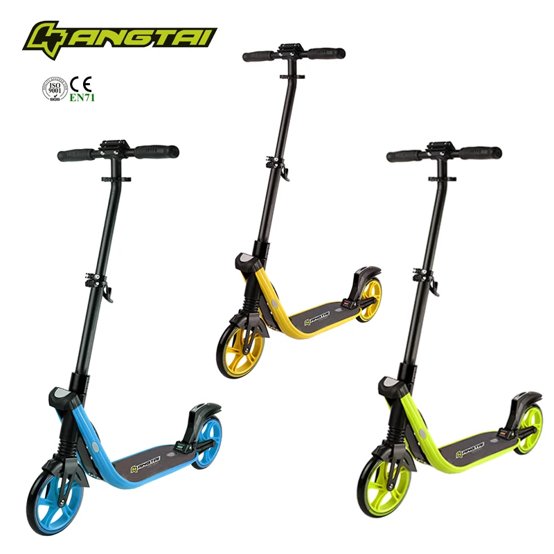 80-107cm Adult Kick Scooter W/ Big Rear Wheel & Foot Brace & Brake Aluminum Bar 