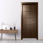 Door American Door Prettywood American Modern Home Design Prehung Solid Wooden Panel Black Walnut Interior Room Door