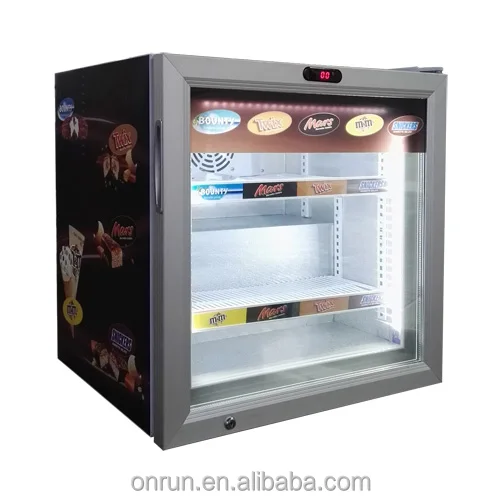 glass door freezer small
