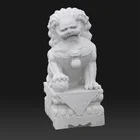 Decor Foo Dog Foo Dogs Stone Statue 100% Hand Carved Outdoor Decor Stone Sculpture White Marble Foo Dog Statues