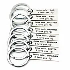 Family Key Chain Drive Safe Family Key Chain Gift To Grandpa Grandma Dad Mom Brother Sister Husband