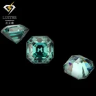 Green Colored All Sizes Available Mineral Moissanites Gemstones Asscher Cut Square From Best Moissanite Dealers