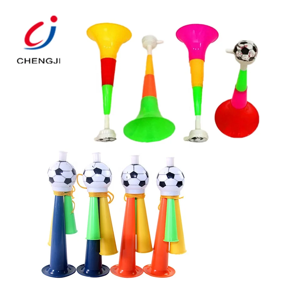 Chengji Promotional 19cm football match game cheering sports event air plastic toy horne