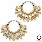 Piercing Nose Nose Rings Nose Piercing PVD Gold Crystal Septum Ring Nose Piercing