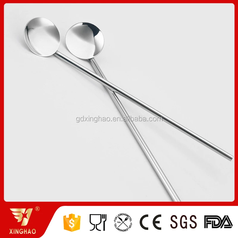 Mirror Polish SS18/10 Stainless Steel Drinking Straw with Spoon