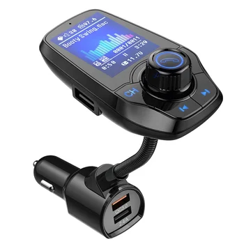 AGETUNR T26D Bluetooth Car Kit FM Transmitter SD Card/U-disk AUX port USB fast charge Large Display Screen Stereo MP3 Player