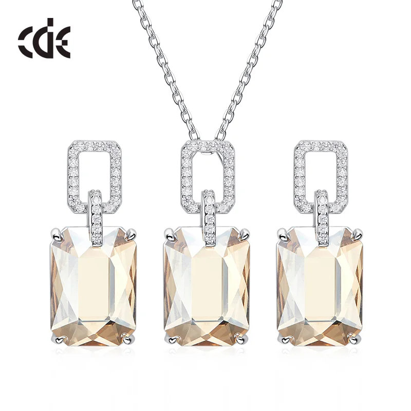 Fine Jewelry Set Necklace And Earring Bijoux Silver Wedding Jewelry Sets