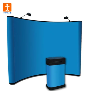 TJ Factory 8/10 Curved Tension Fabric Tube Display Slim Wave Model Including Canvas Bag for Trade Show Display