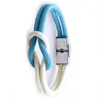 Nautical Knot Nylon Rope Bracelet Best Selling Fashion Unisex Navy Nautical Blue Nylon Rope Knot Bracelet With Clasp