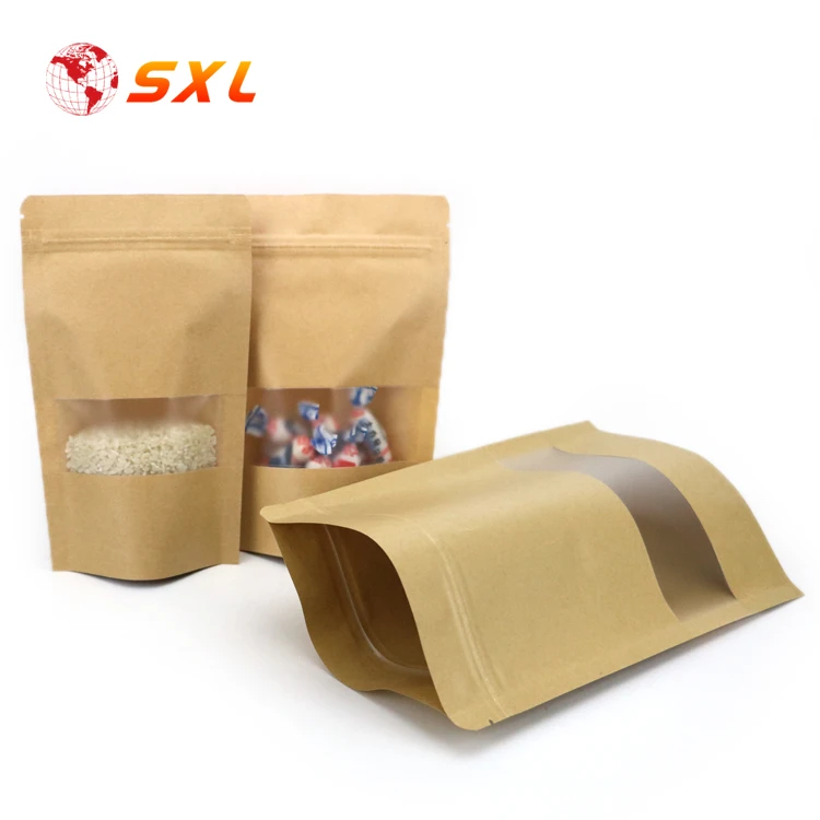 SPICE & SEASONING KRAFT PAPER WINDOW STAND UP PLASTIC BAG POUCH