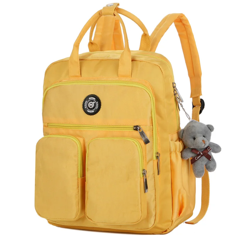 yellow school backpack