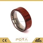 Jewelry Blank Titanium Ring Titaniumrings POYA Jewelry New Style Design 8mm Blank Titanium Finger Ring Free Laser Your Logo With Koa Wood Inlay For Couples Or Lovers
