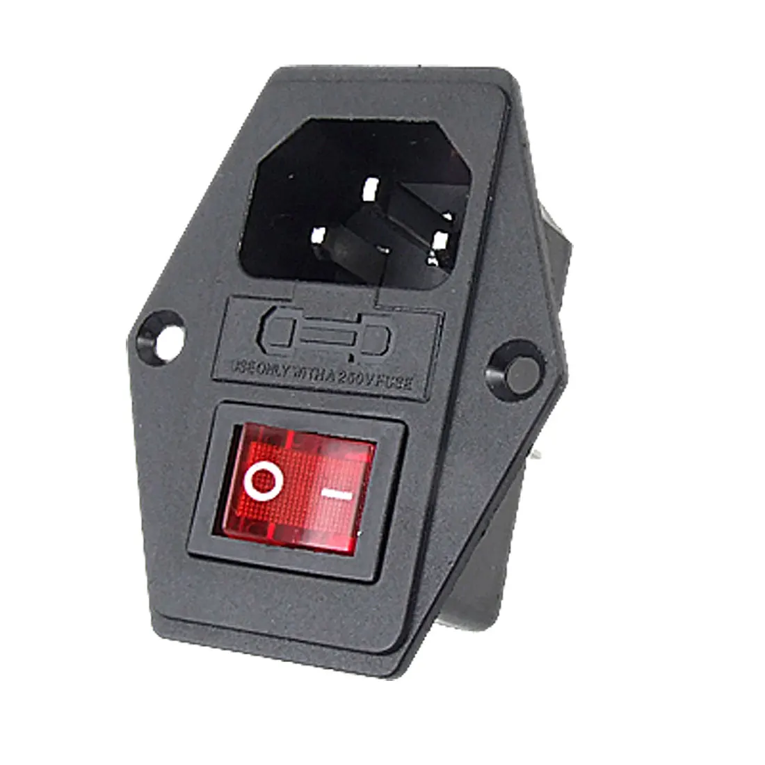 10Pcs IEC320 C14 Air Conditionné 250V/10A prise d'alimentation avec lumière rouge Commutateur 3Pin type 1.5