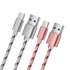 Charger Usb Hengye 1M 3FT Nylon Braided Cord 2A Metal Charger Data Sync Charging Usb Type C Cable 3.0