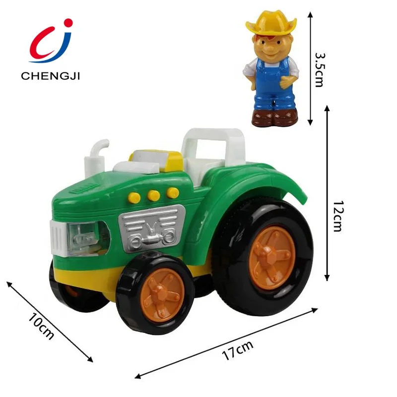 Chengji China manufacture bulk battery operated musical slide farmer car toys with light