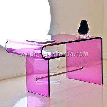 Purple Acrylic Multifunctional Long Coffee Table