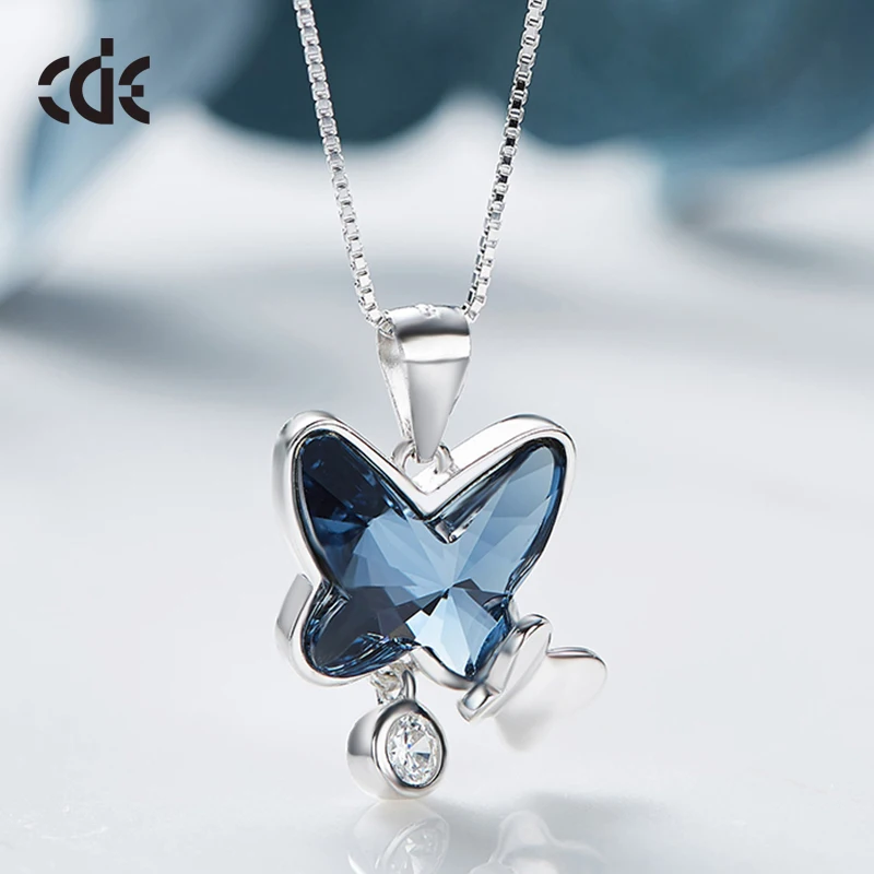 Personalized 925 Silver Necklace Butterfly Gemstone Necklace