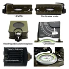 Compass Wholesale Survival Camping Prismatic Compass Multifunctional Military Compass Brunton Compass
