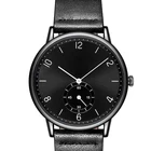 A Wristwatch Genuine Leather Strap Chronograph Wach Swiss Movement Stainless Steel Wristwatch