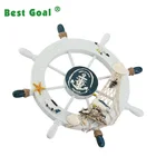 Nautical Nautical Wall Decoration Wood Nautical Beach Wooden Boat Ship Steering Wheel Home Wall Decor