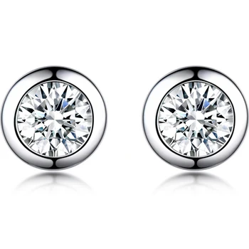 Fashion Diamond Stud Earrings 925 Sterling Silver Earrings For Women Engagement Gifts