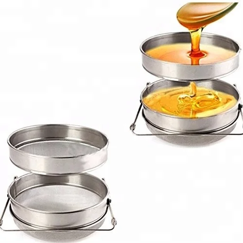 Food Grade 304 Double Sieve Stainless Steel Bucket Top Honey Strainer GLSTRAINER 
