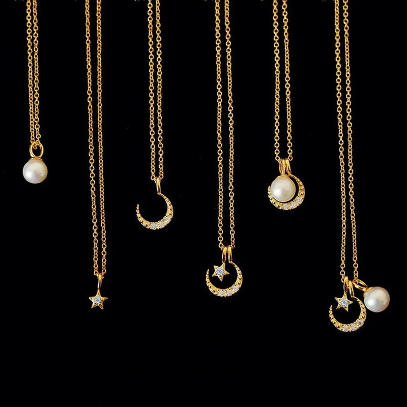 Wholesale 925 Silver Gold Chain Pearl 