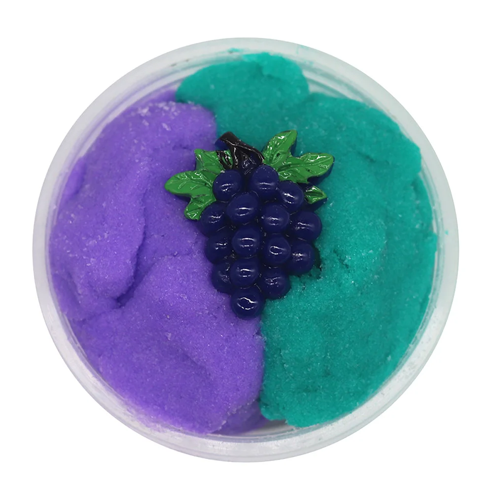 W017 Hot Selling 2023 Fruit Cotton Sand Slime Toy Soft Sand DIY Soft Sand For Kids toy Limo contenido contenido en materias text