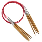 Needles Red Tube Carbonized Bamboo Circular Knitting Needles Set For Hand Knitting Yarn