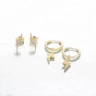 Cz Earrings Earrings Fashion Jewelry CZ Diamond 925 Silver Lightning Bolt Stud Earrings