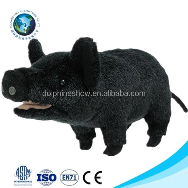 new black pig plush toy custom lifelike soft stuffed black plush