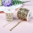 China Supplier Elegant Pearl Decorate Chain Artificial Rhinestone Chain