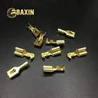 Female Faston Terminals DJ623-E6.3A/B/C Loose Type Brass Female Faston Terminal With Back Hook