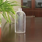 New product flat shape transparent shampoo plastic bottle