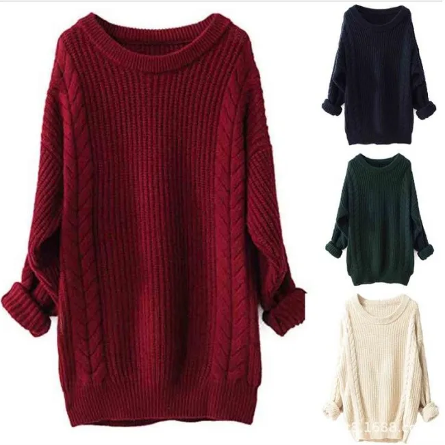 Women's Cashmere Oversized Loose Knitted Crew Neck Long Sleeve Winter Warm  Wool Pullover Long Sweater Dresses Tops A395 - Buy Pullover Sweater,Sweater  Dress,Loose Sweater Product on Alibaba.com