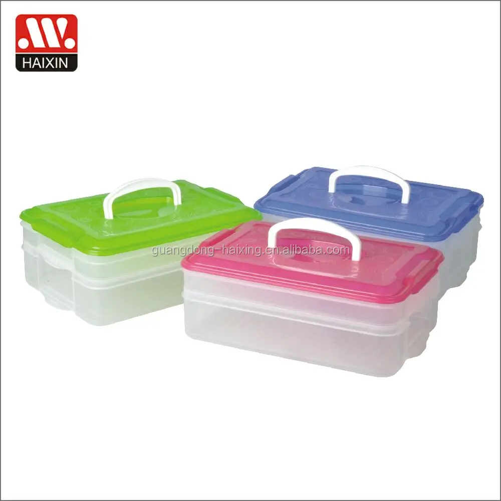 Plastic BPA free food packing storage containers three-tiered bento lunch box for picnic